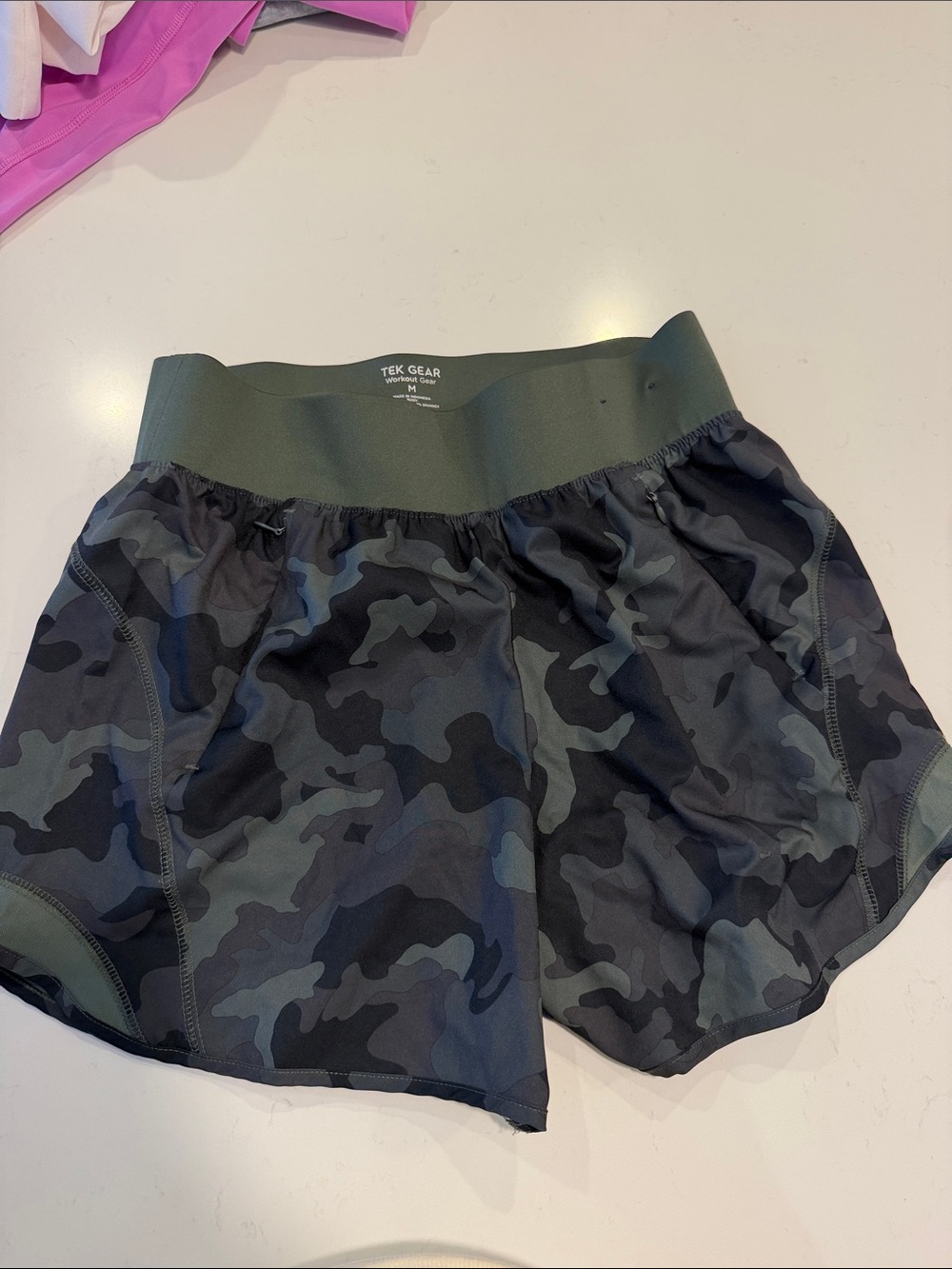 tek gear Women's Camouflage Athletic Shorts - Olive Green & Black